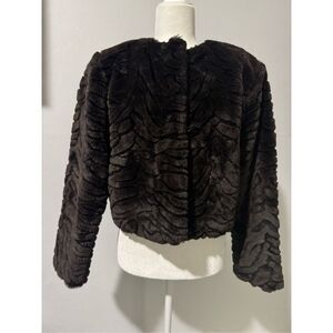 Duffel vintage faux fur brown winter coat S